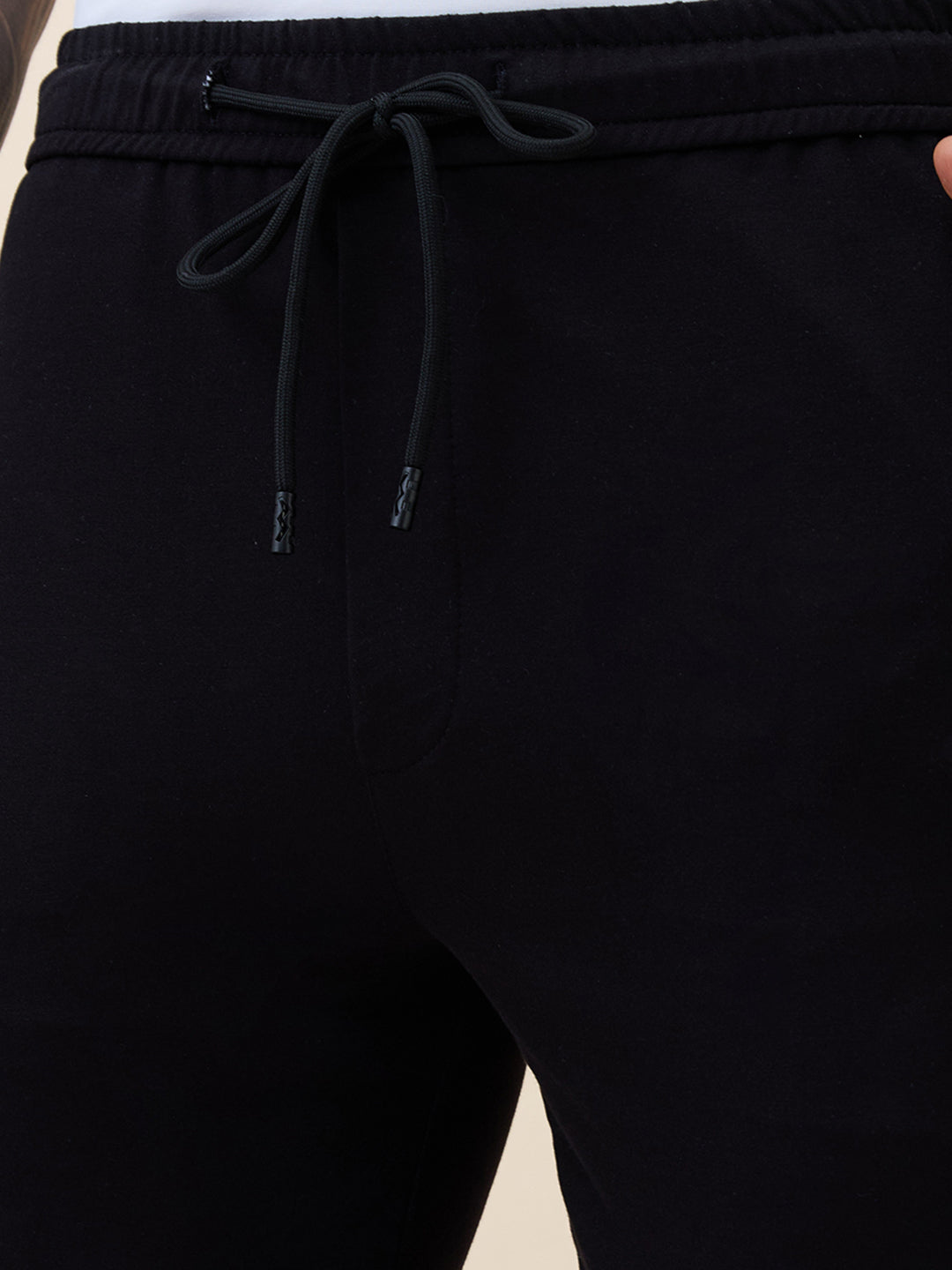 Mens Solid Regular Fit Track Pant with Drawstring