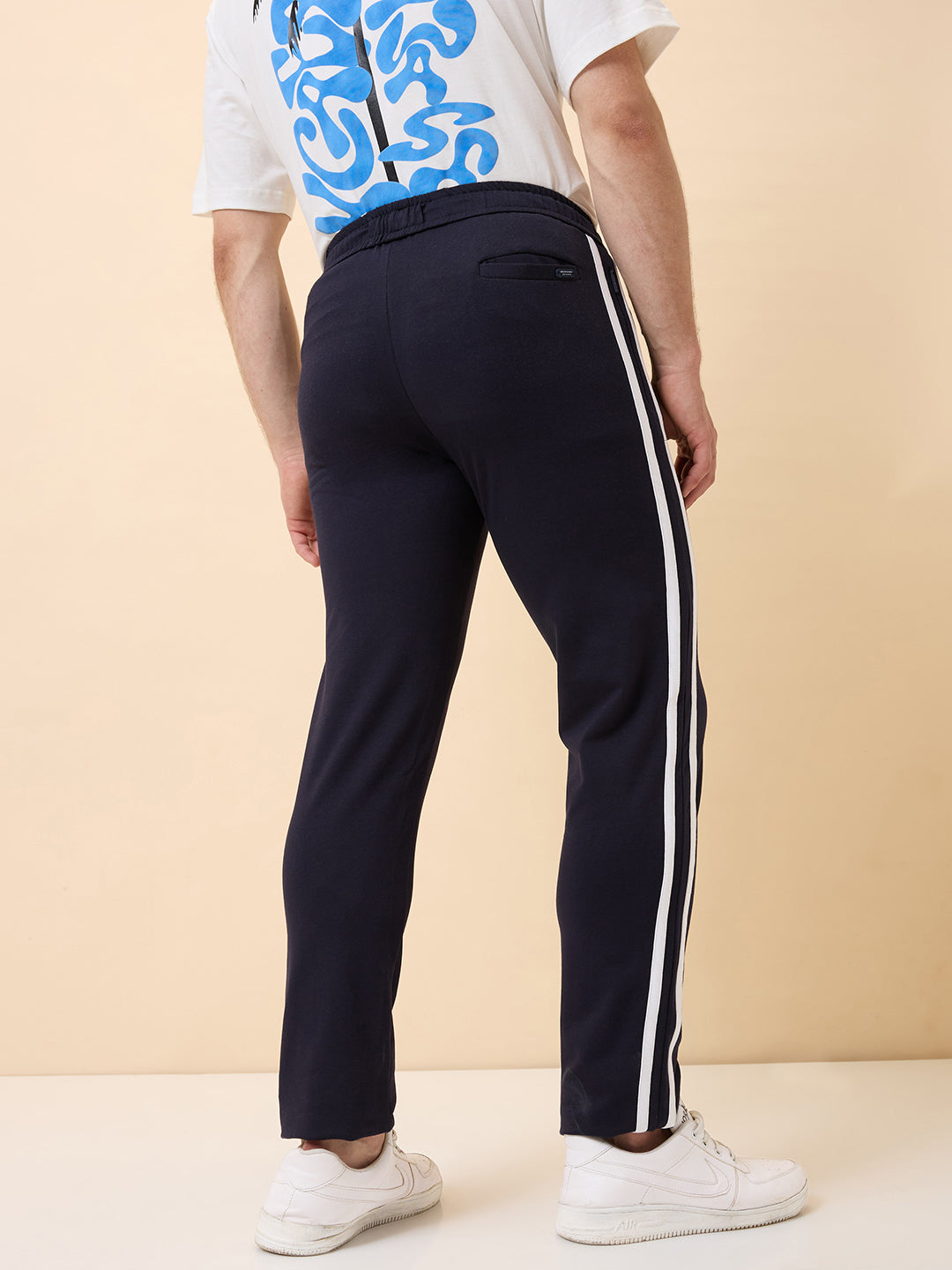 Men's Solid Regular Fit Track Pant with Drawstring