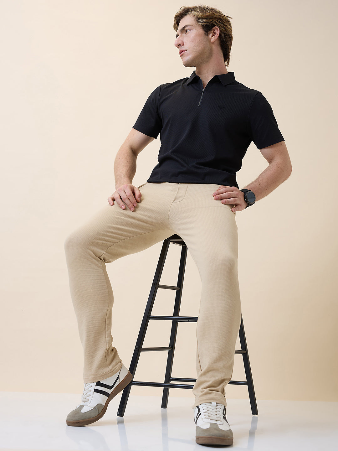 Status Quo Men's Solid Regular Fit Track Pant with Drawstring