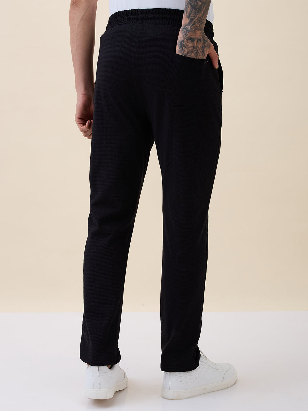 Men's Solid Regular Fit Track Pant with Drawstring