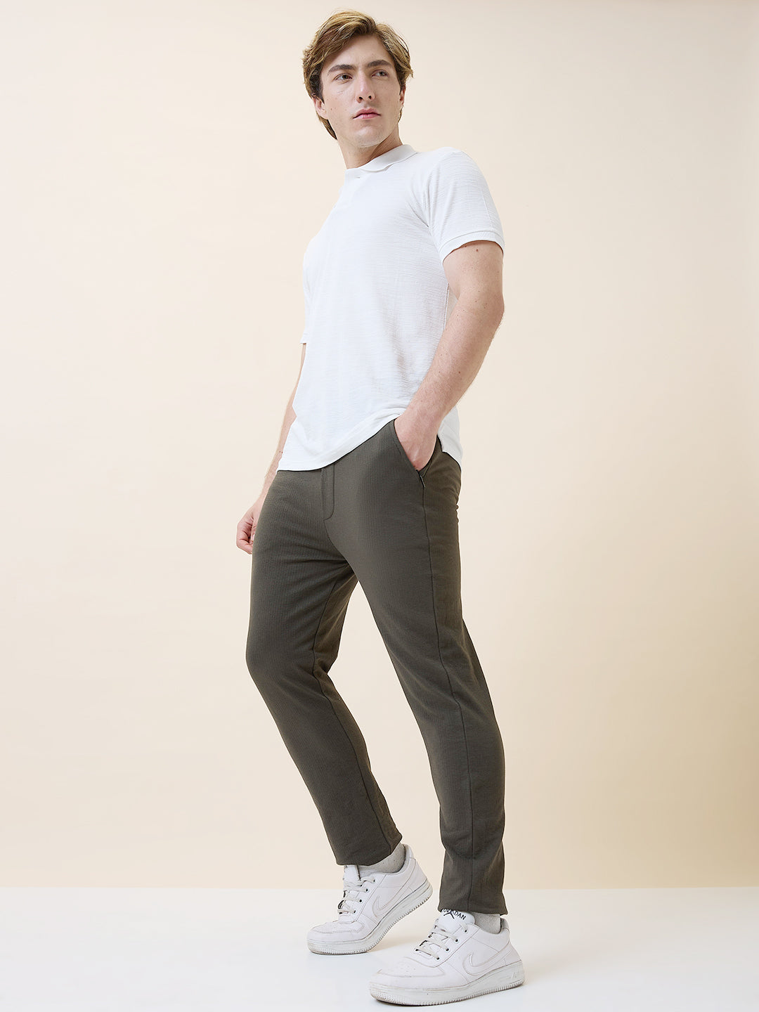 Status Quo Men's Solid Regular Fit Track Pant with Drawstring