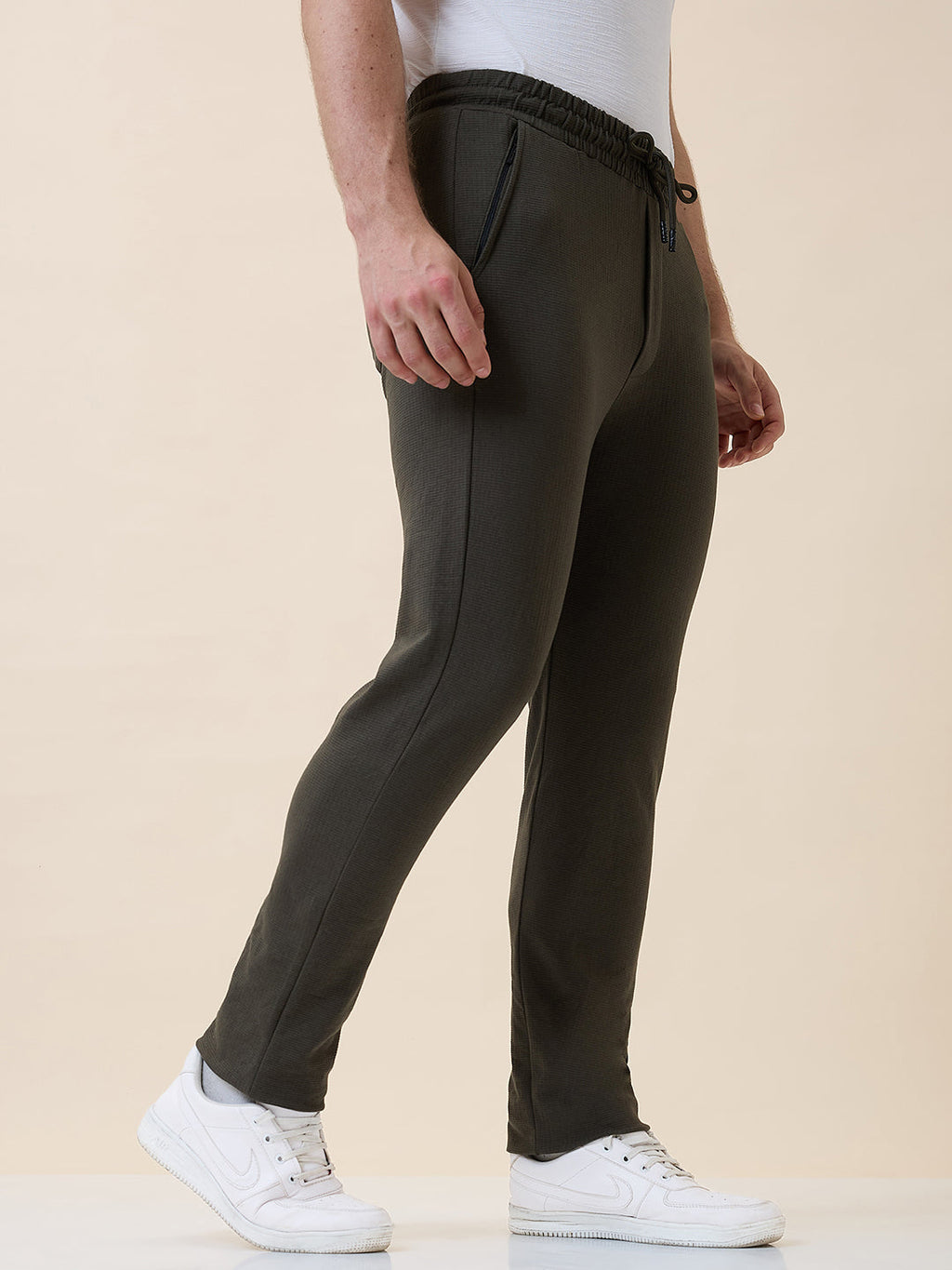 Status Quo Men's Solid Regular Fit Track Pant with Drawstring