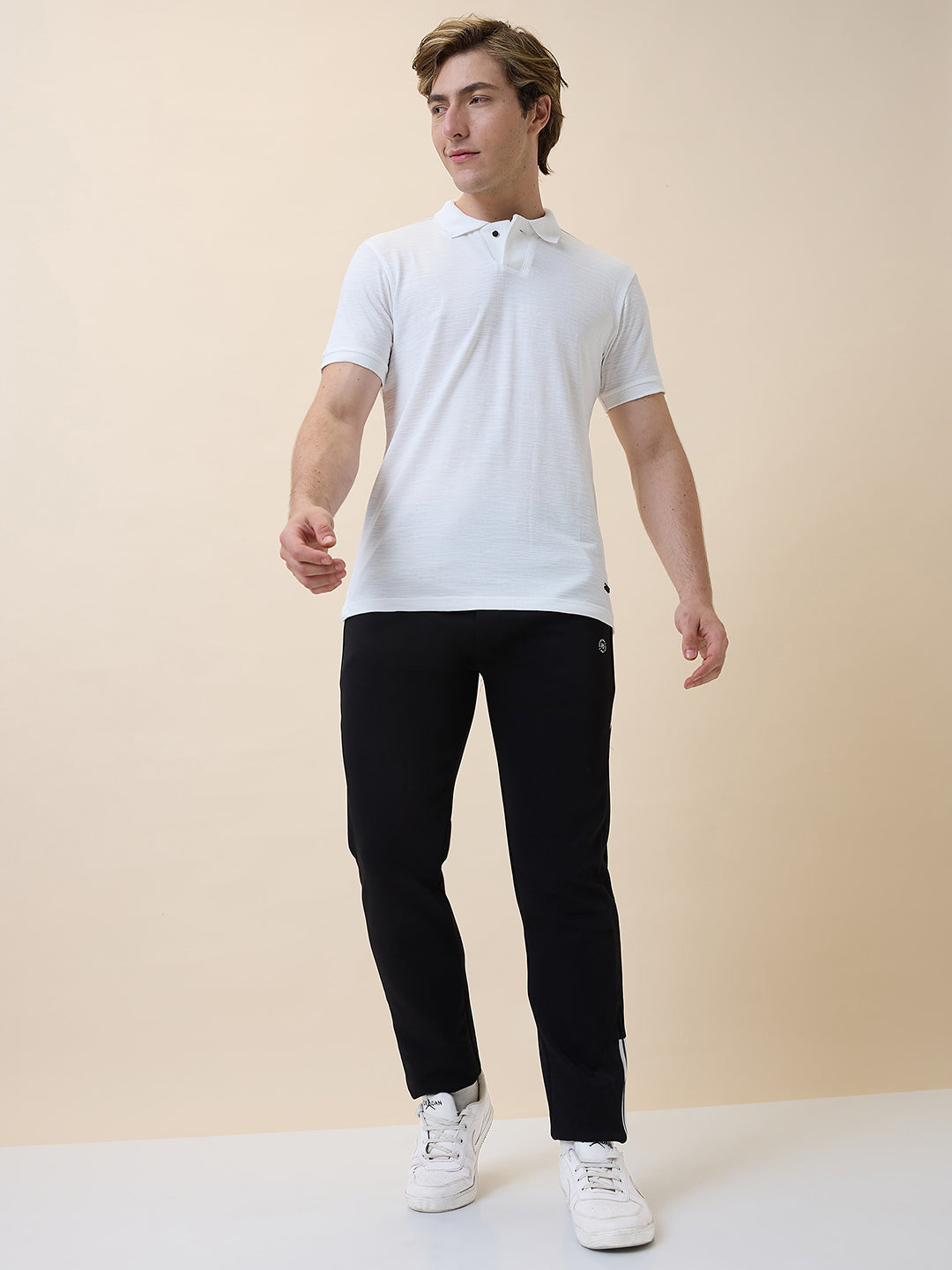 Men's Solid Regular Fit Track Pant with Drawstring