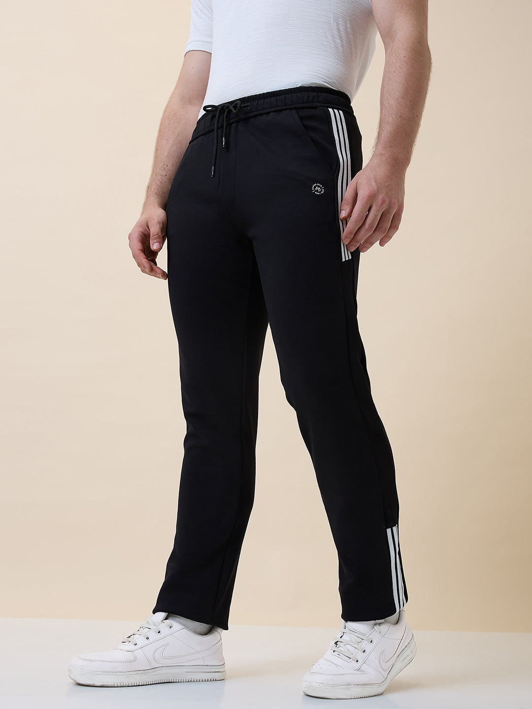 Men's Solid Regular Fit Track Pant with Drawstring