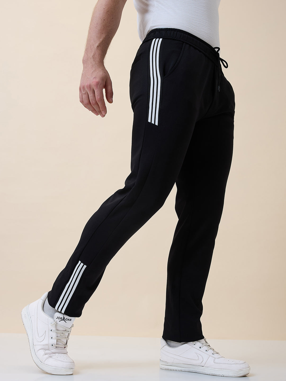 Men's Solid Regular Fit Track Pant with Drawstring
