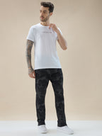 Men's Camouflage Regular Fit Track Pants with Side Zipper Pockets & Drawstring
