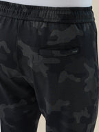 Men's Camouflage Regular Fit Track Pants with Side Zipper Pockets & Drawstring