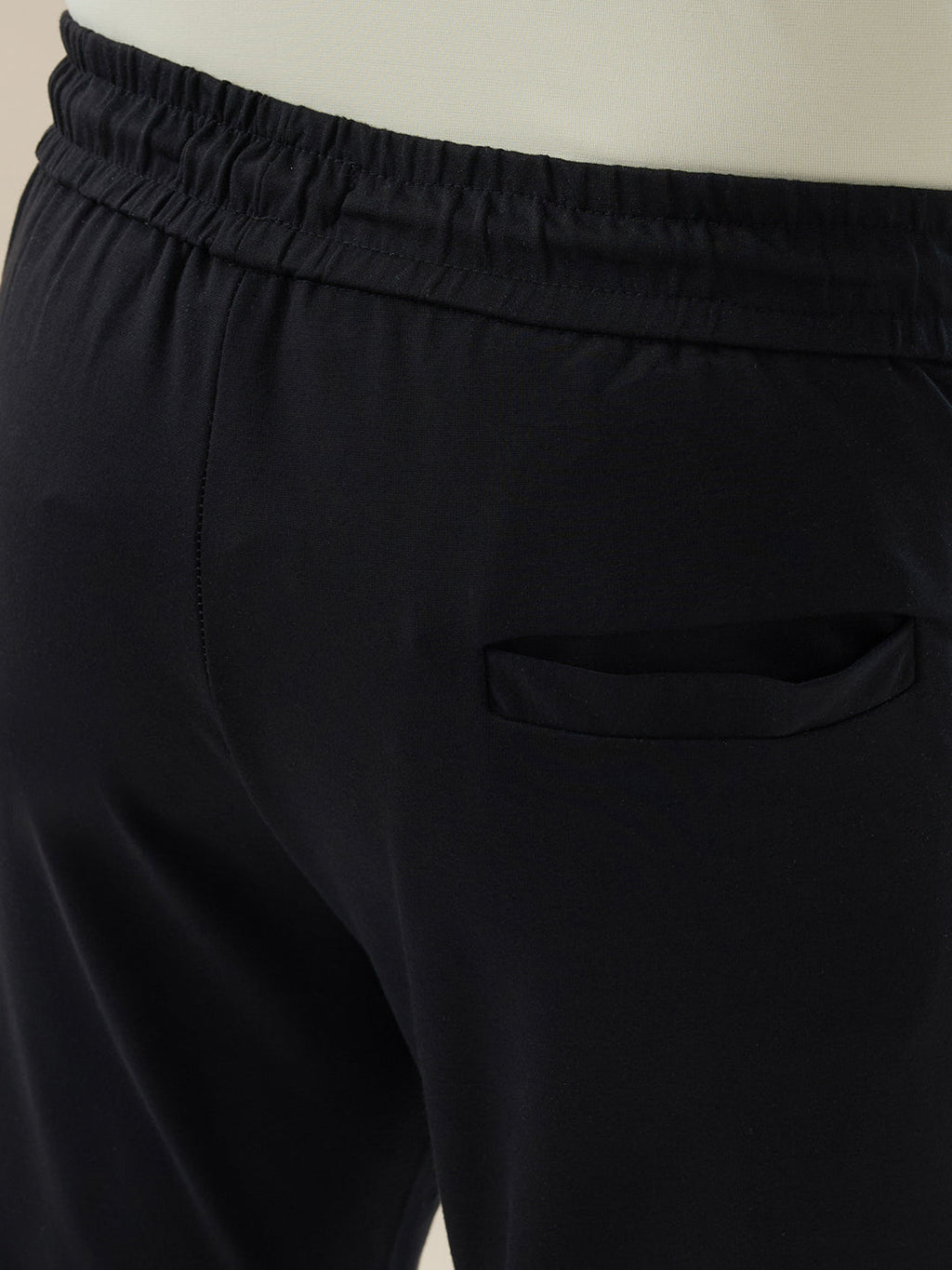 Men’s Solid Regular Fit Track Pants with Four Front Zipper Pockets and One Back Pocket