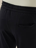 Men’s Solid Regular Fit Track Pants with Four Front Zipper Pockets and One Back Pocket