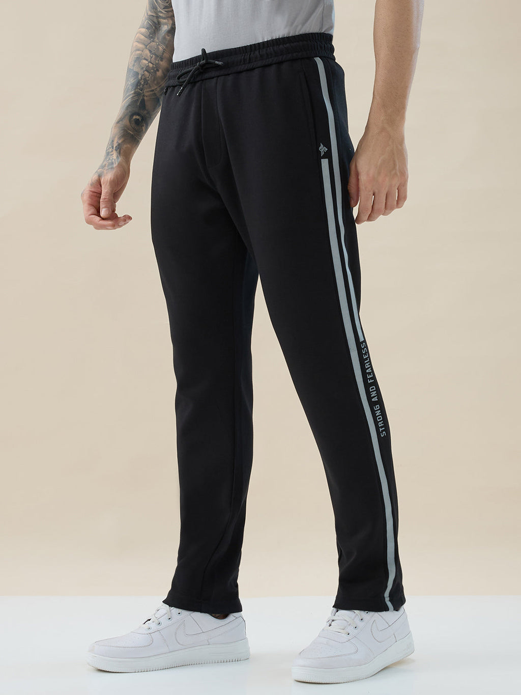 Men’s Mix and Match Regular Fit Track Pants with Side Stripes & Drawstring