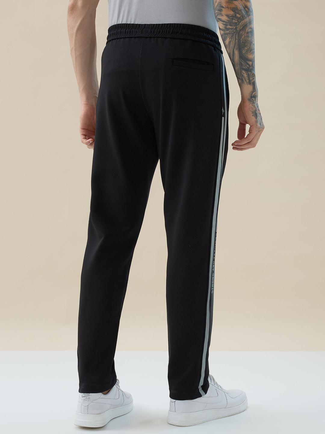 Men’s Mix and Match Regular Fit Track Pants with Side Stripes & Drawstring