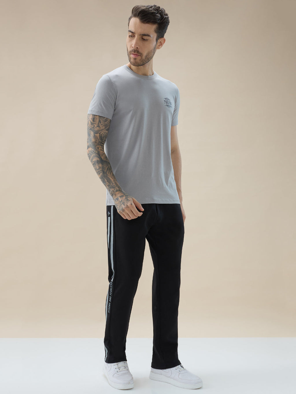 Men’s Mix and Match Regular Fit Track Pants with Side Stripes & Drawstring