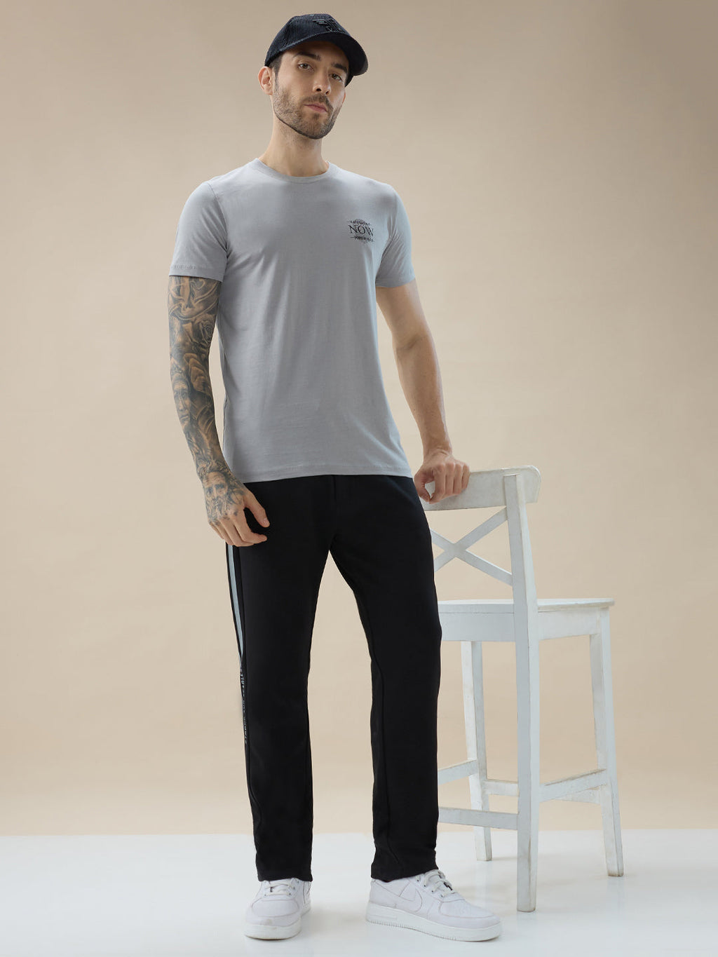 Men’s Mix and Match Regular Fit Track Pants with Side Stripes & Drawstring