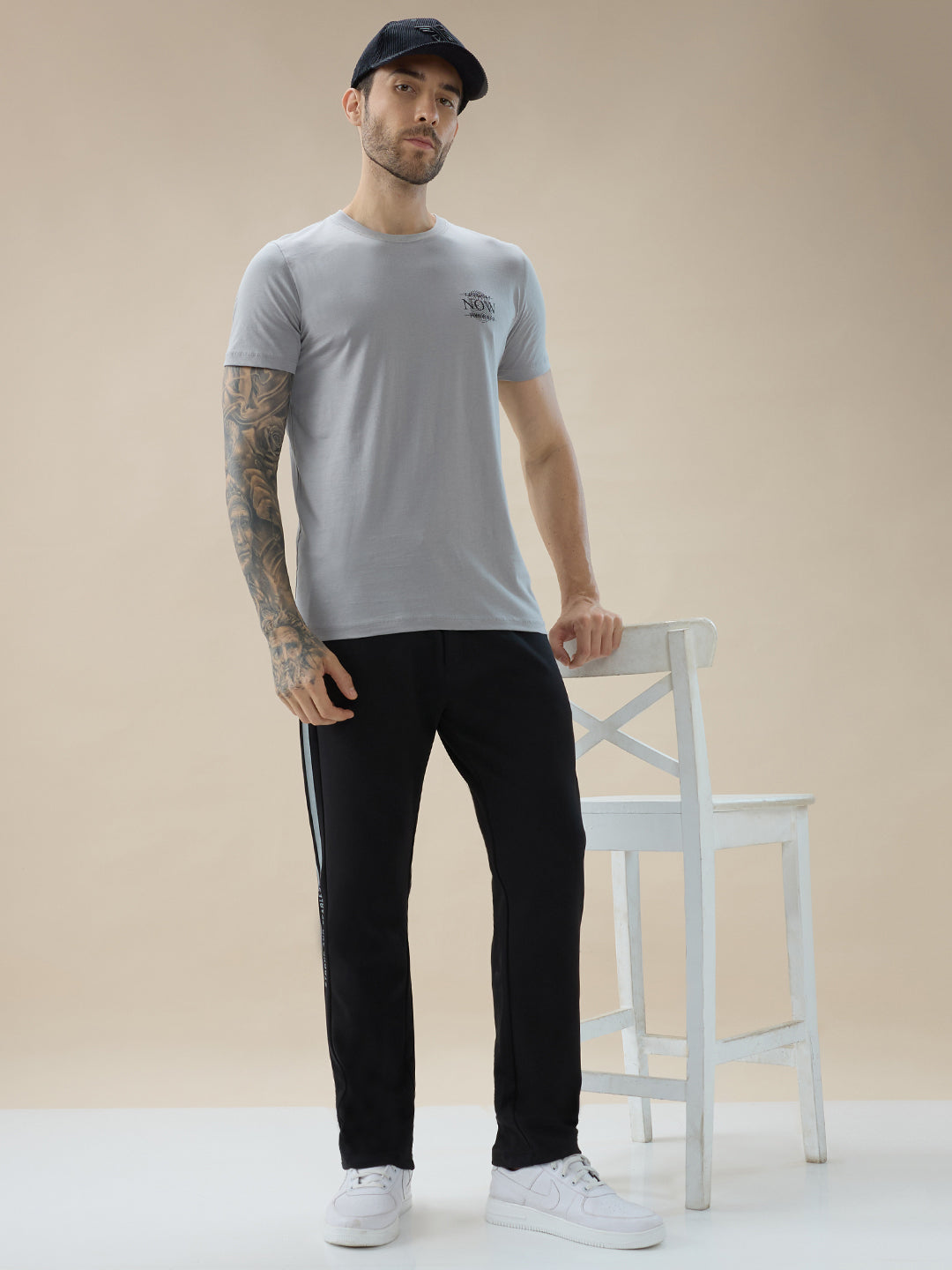 Men’s Mix and Match Regular Fit Track Pants with Side Stripes & Drawstring