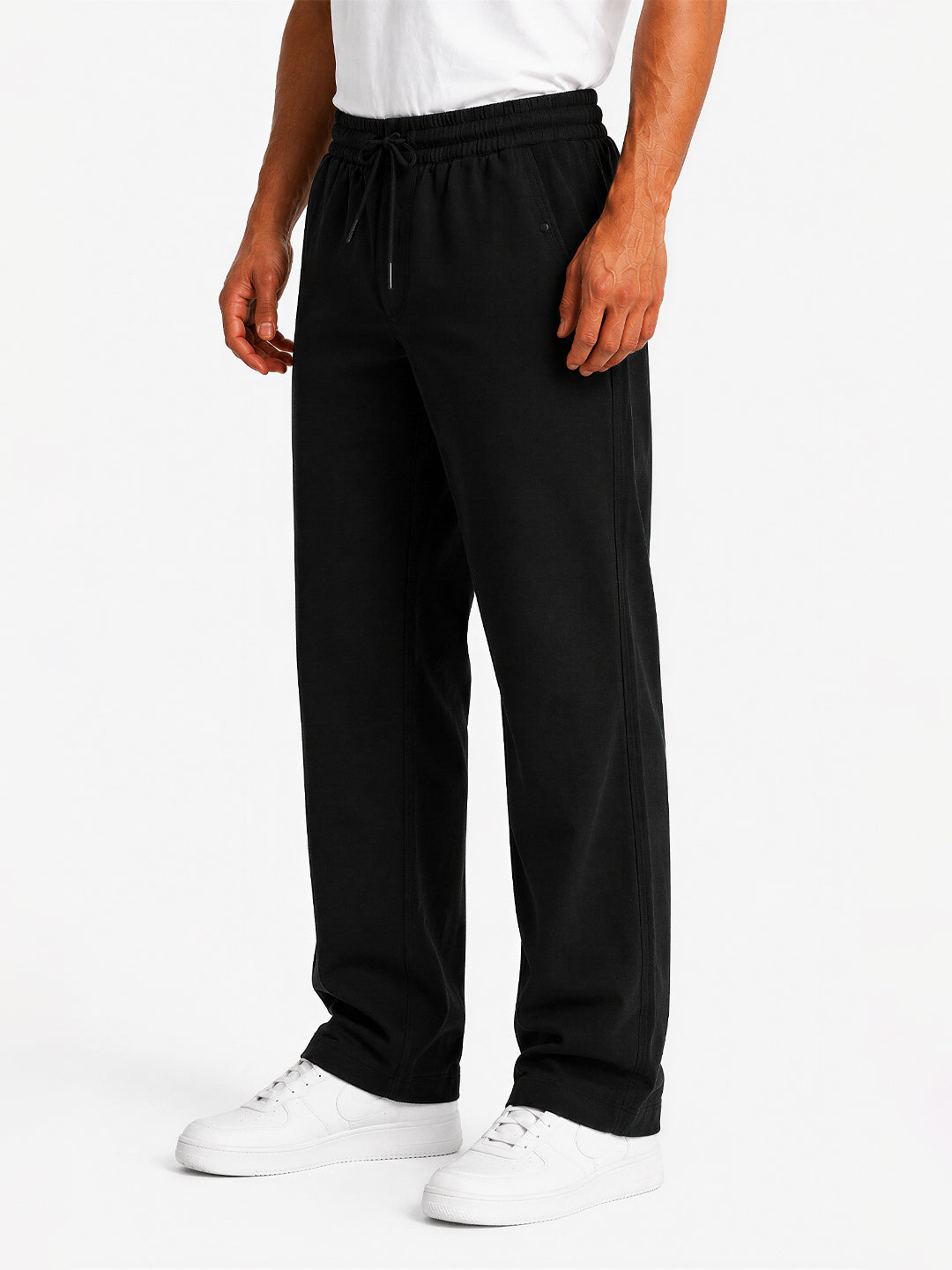 Textured Relaxed Straight Fit Pants