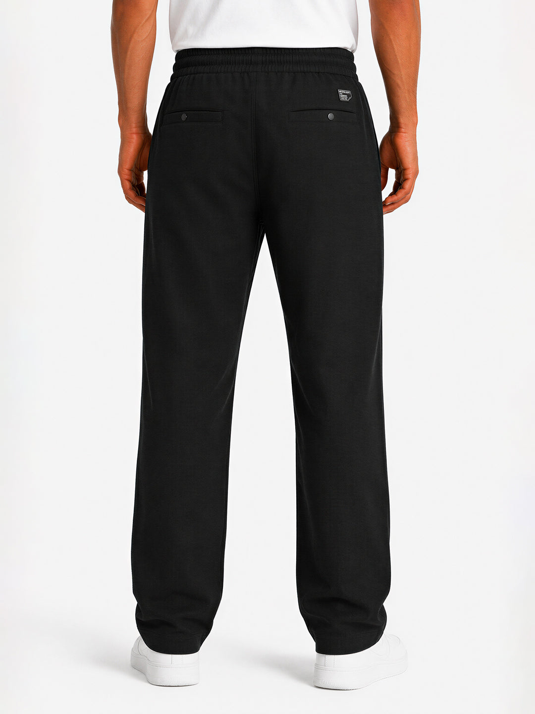 Textured Relaxed Straight Fit Pants