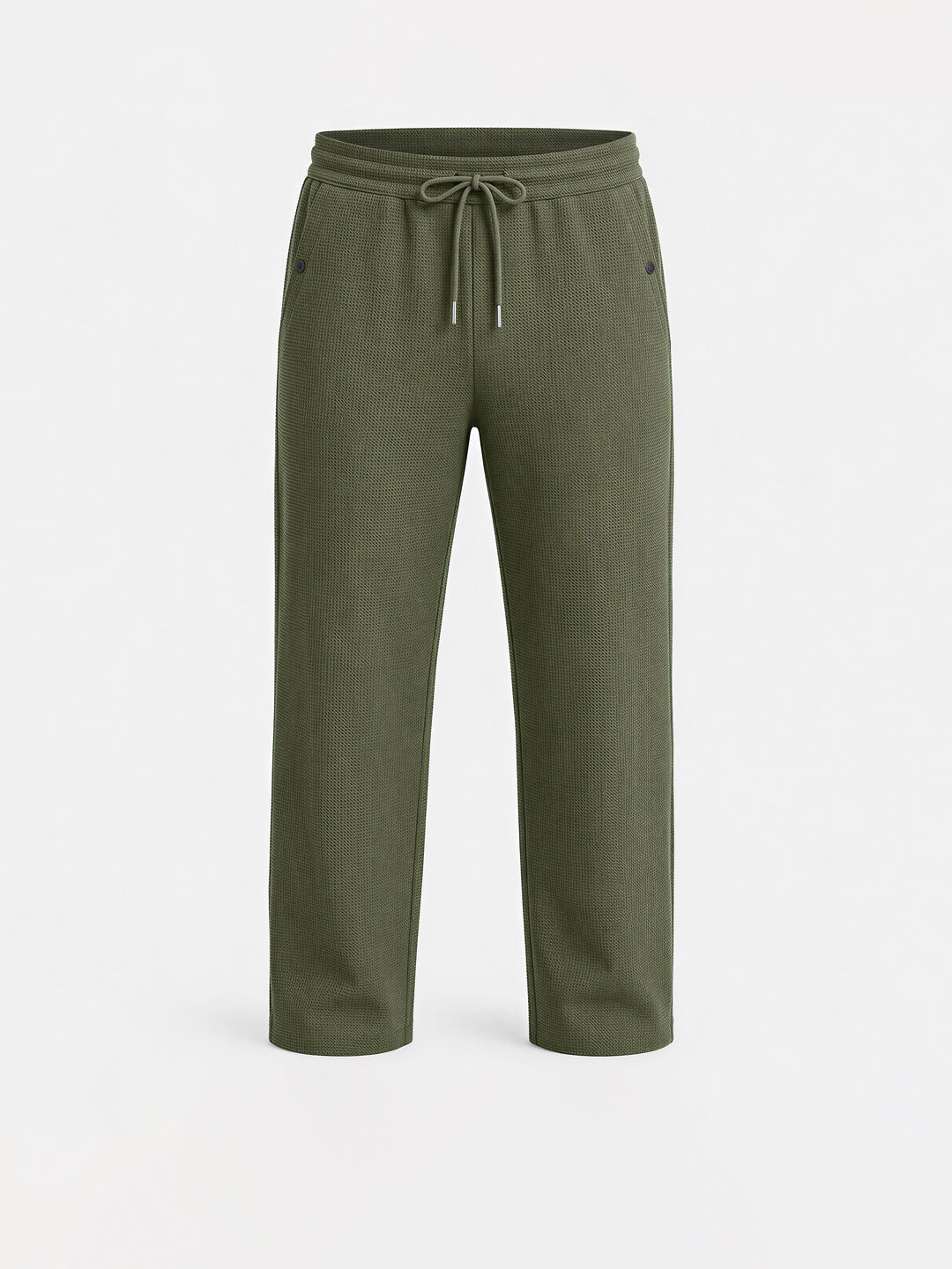 Textured Relaxed Straight Fit Pants