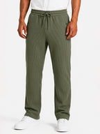 Textured Relaxed Straight Fit Pants