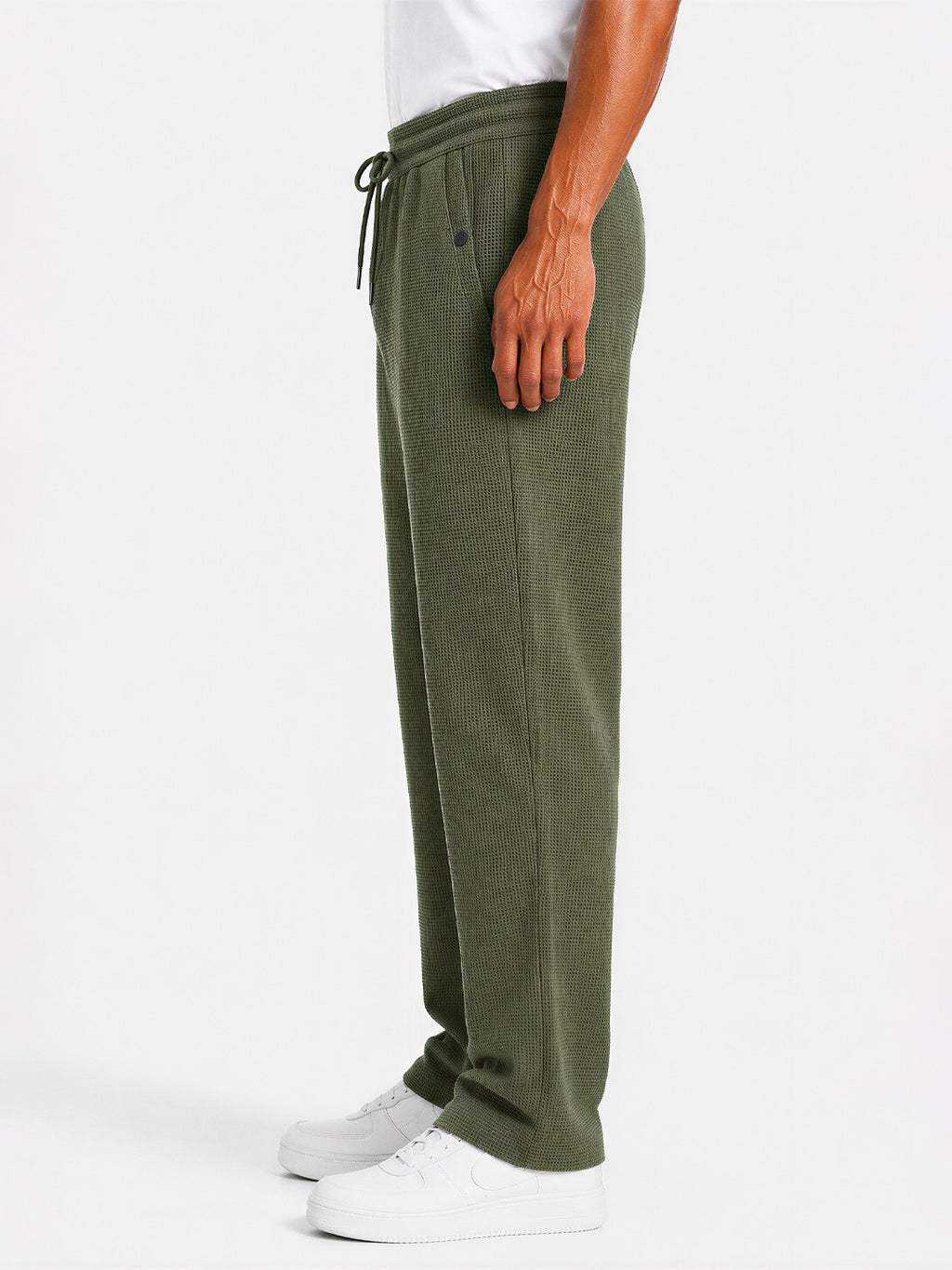 Textured Relaxed Straight Fit Pants