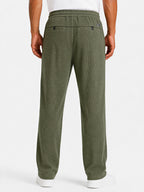 Textured Relaxed Straight Fit Pants