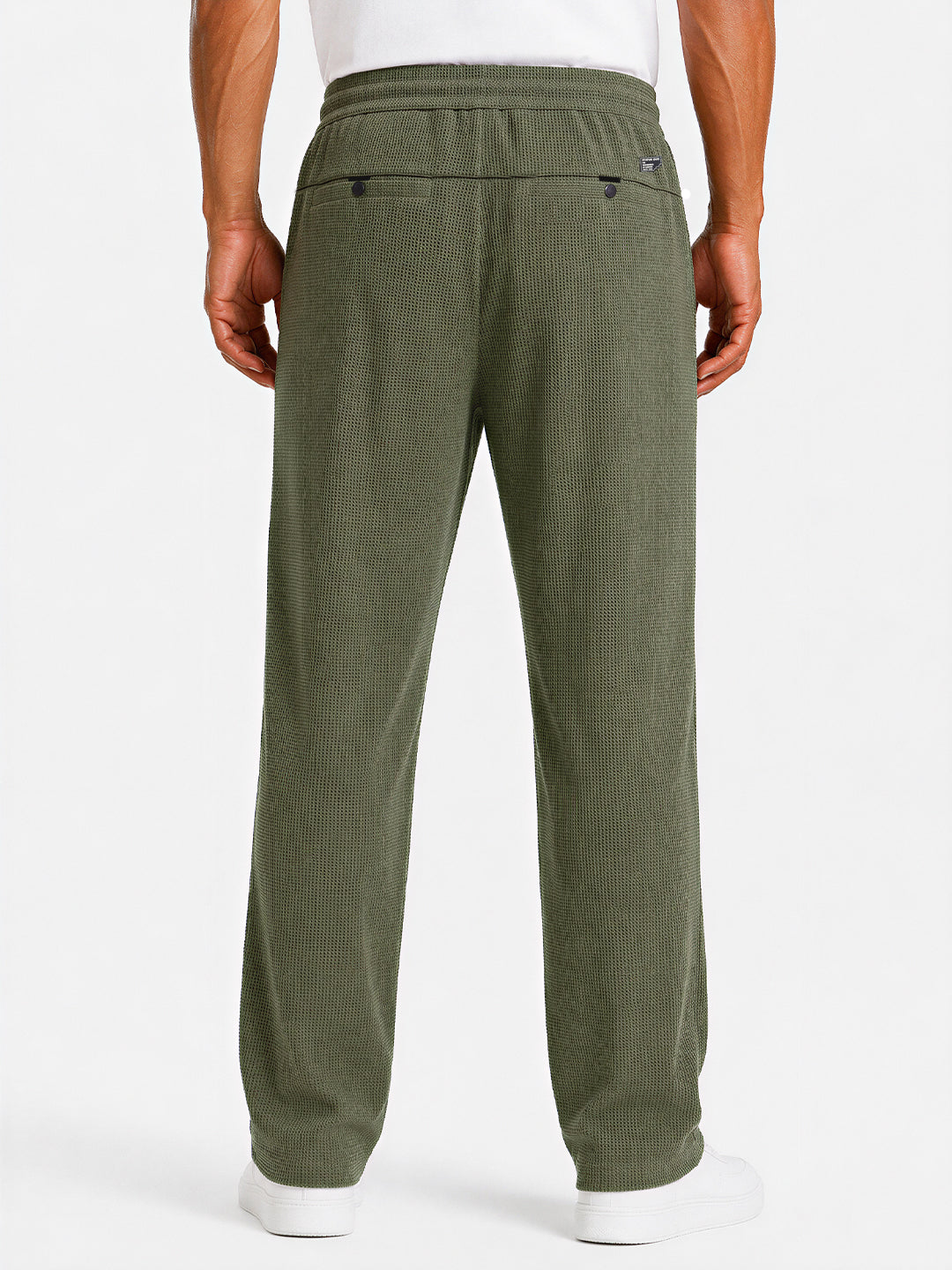 Textured Relaxed Straight Fit Pants