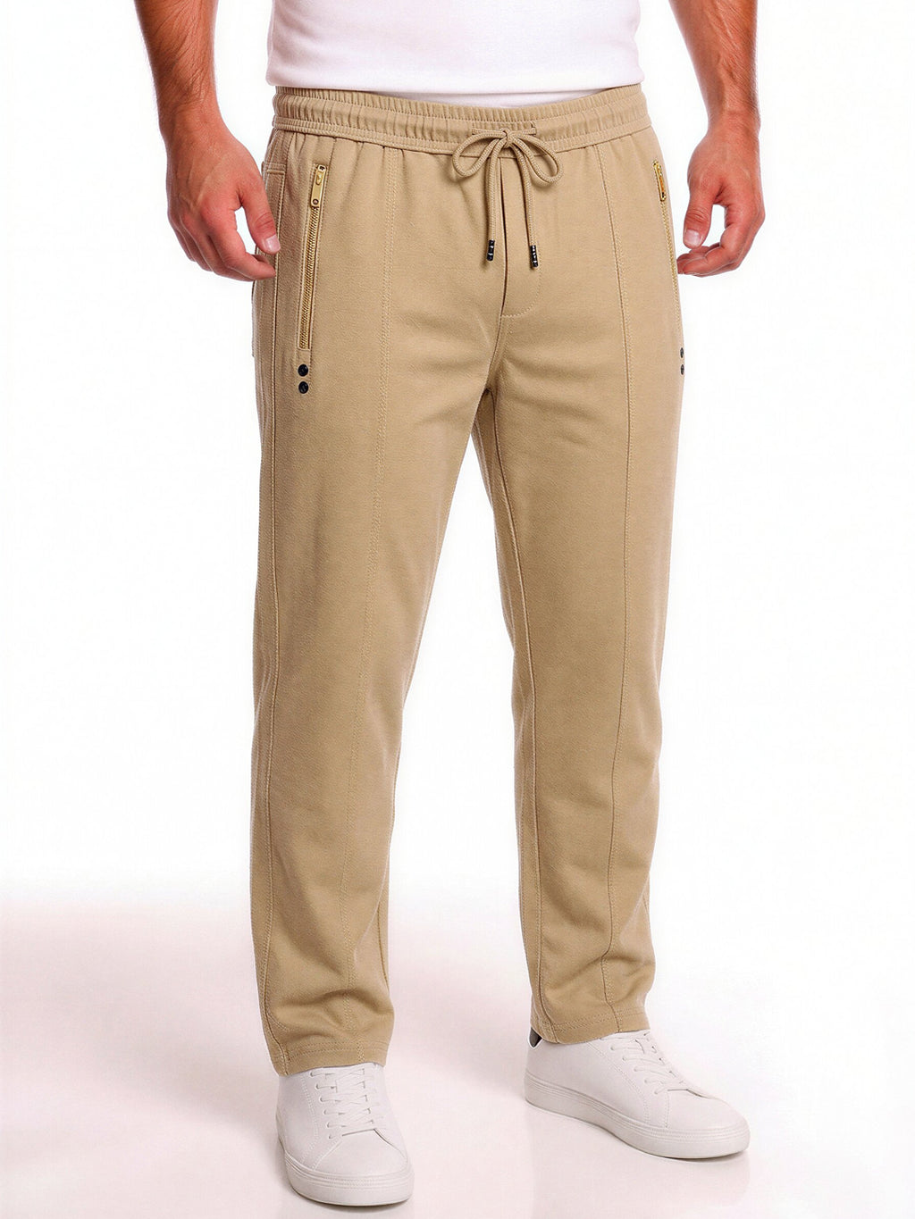 Beige Utility Track Pants