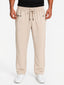 Beige Textured Track Pants