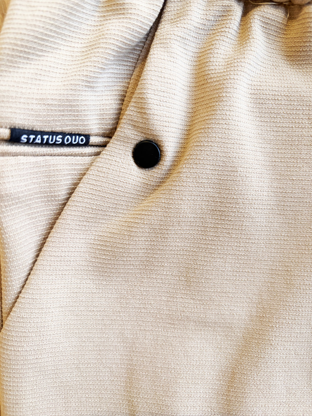 Beige Textured Track Pants