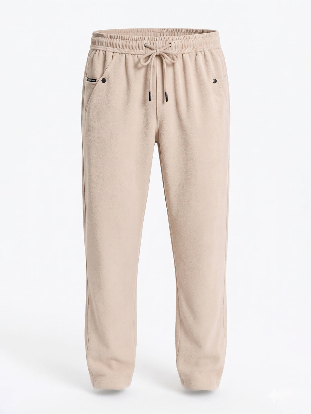 Beige Textured Track Pants