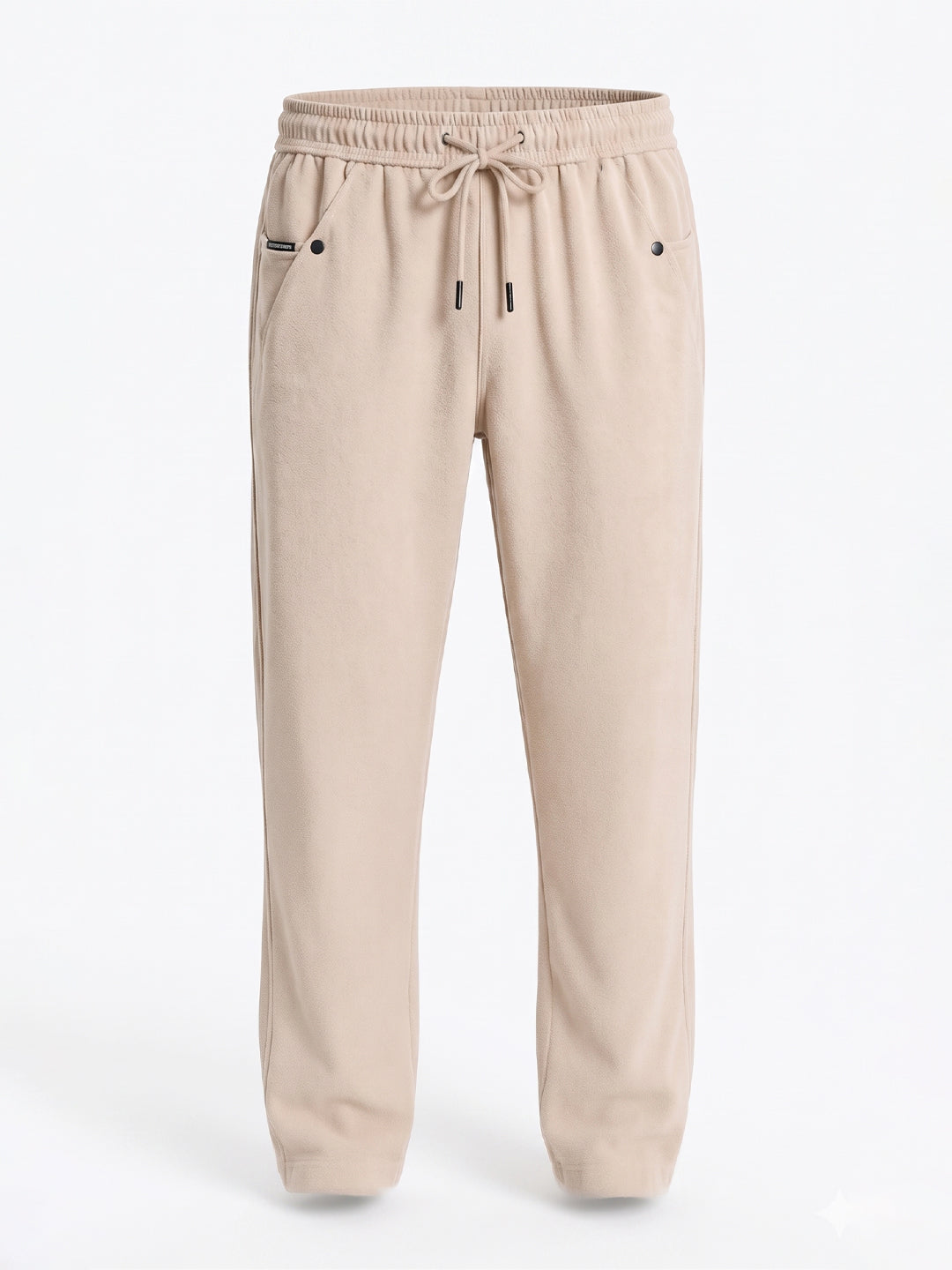 Beige Textured Track Pants