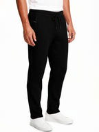 Black Textured Track Pants