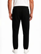 Black Textured Track Pants