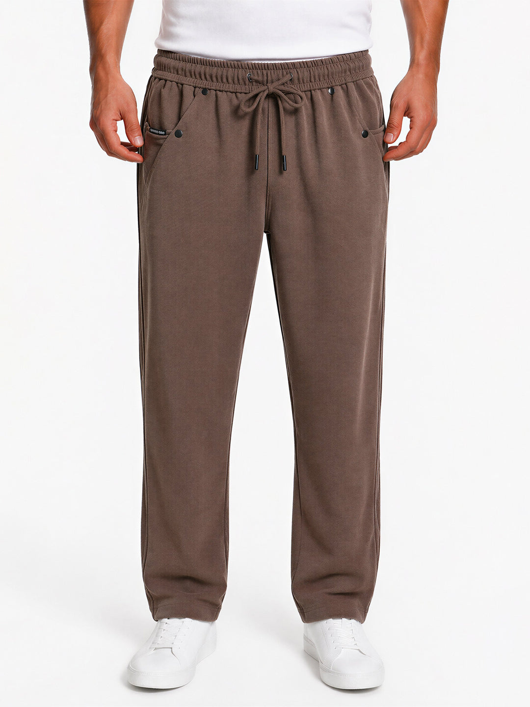 Coffee Textured Track Pants