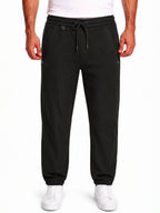 Black Textured Jogger Pants