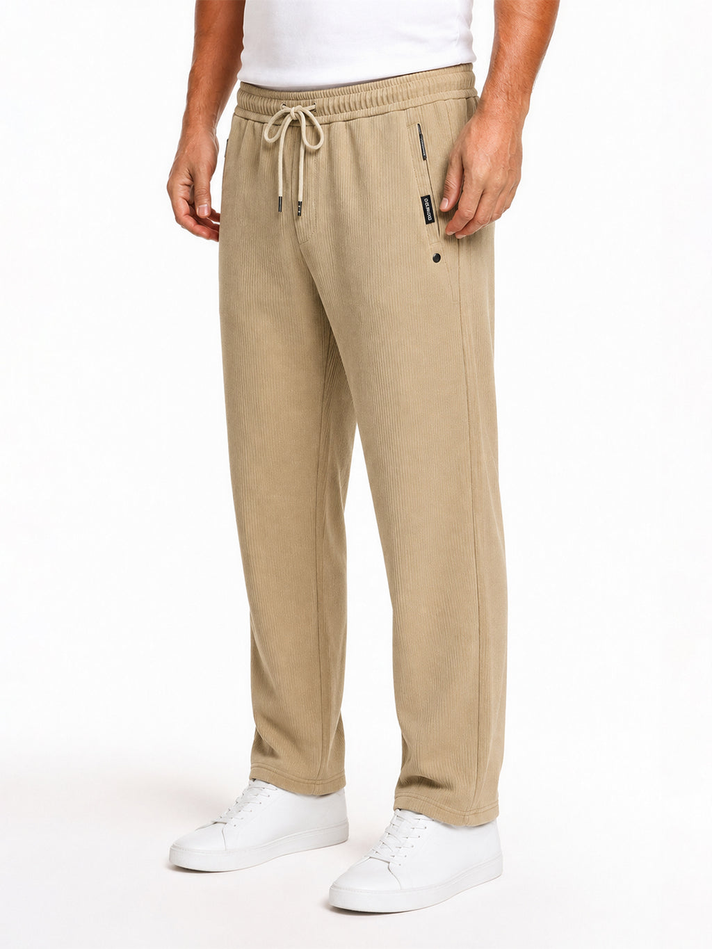 Khaki Textured Track Pants