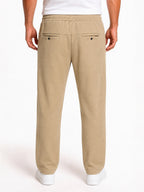 Khaki Textured Track Pants