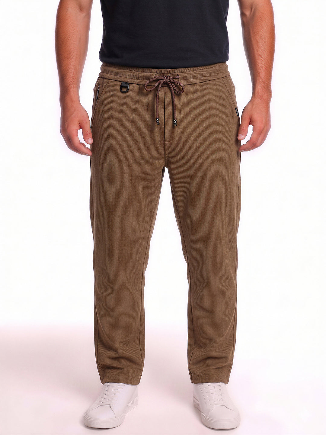 Textured Drawstring Track Pants