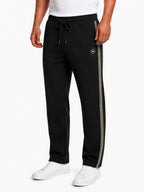 Black Relaxed Fit Textured Track Pants