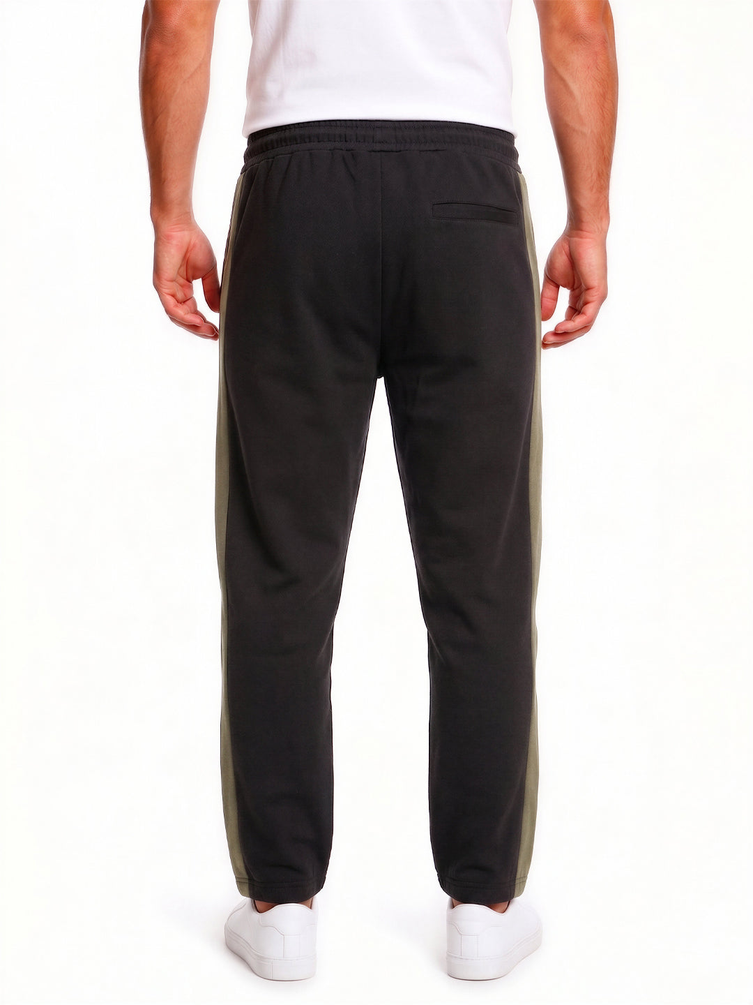 Black Relaxed Fit Textured Track Pants