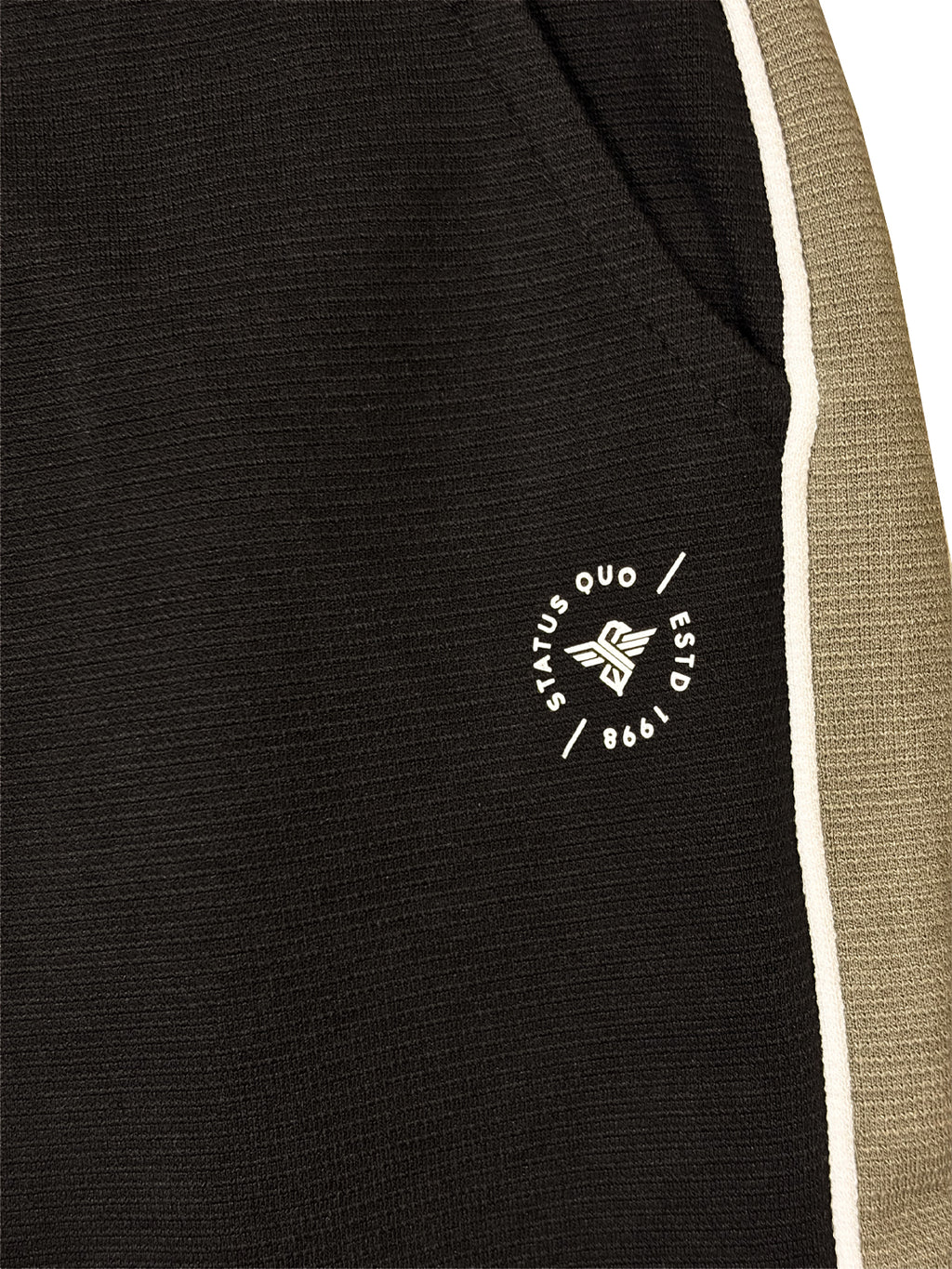 Black Relaxed Fit Textured Track Pants