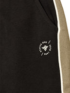 Black Relaxed Fit Textured Track Pants