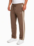 Brown Relaxed Fit Textured Track Pants