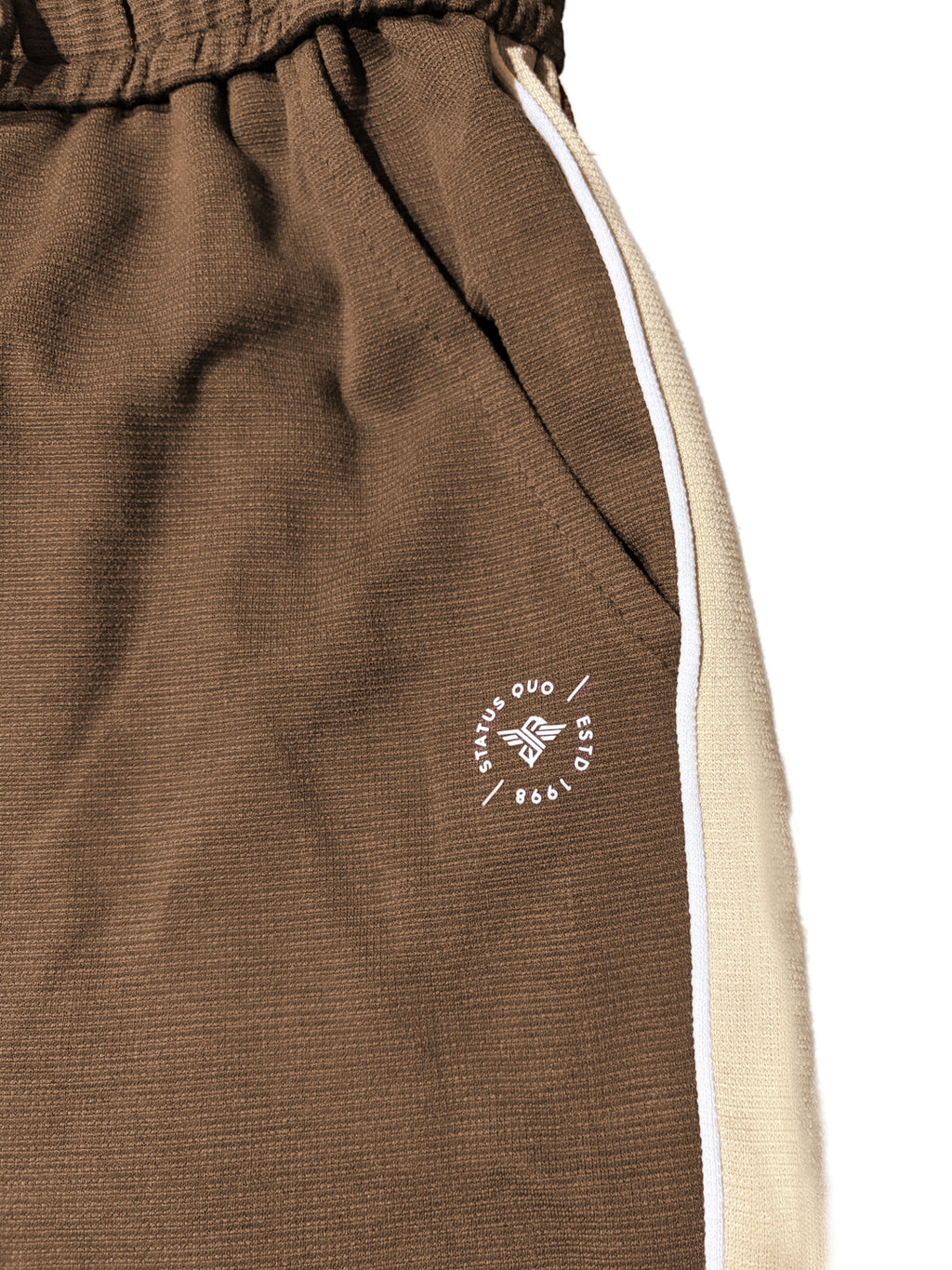 Brown Relaxed Fit Textured Track Pants