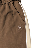 Brown Relaxed Fit Textured Track Pants
