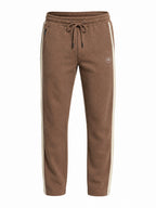 Brown Relaxed Fit Textured Track Pants