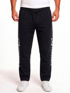 Black Graphic Print Track Pants