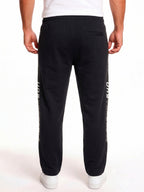 Black Graphic Print Track Pants