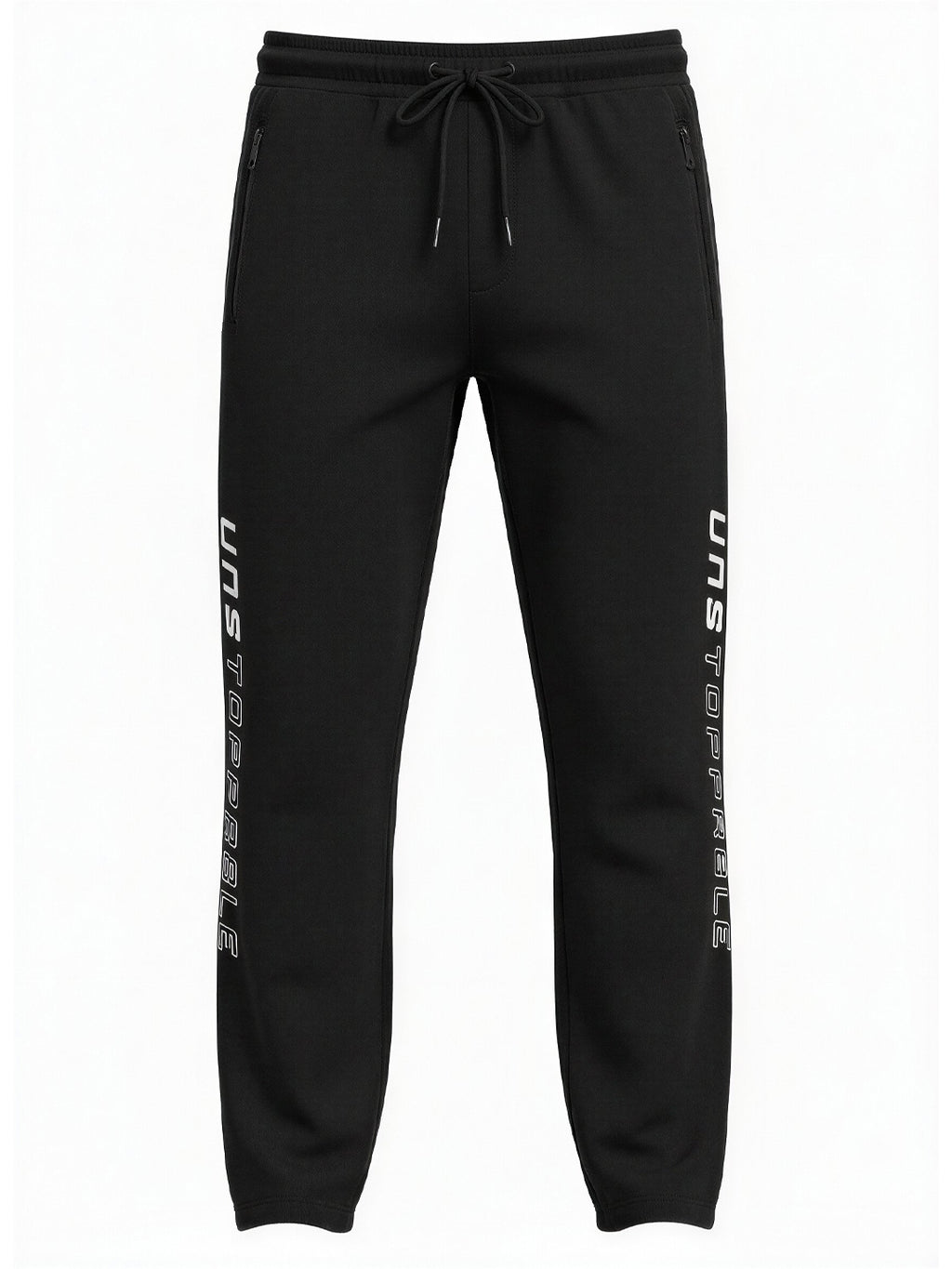 Black Graphic Print Track Pants