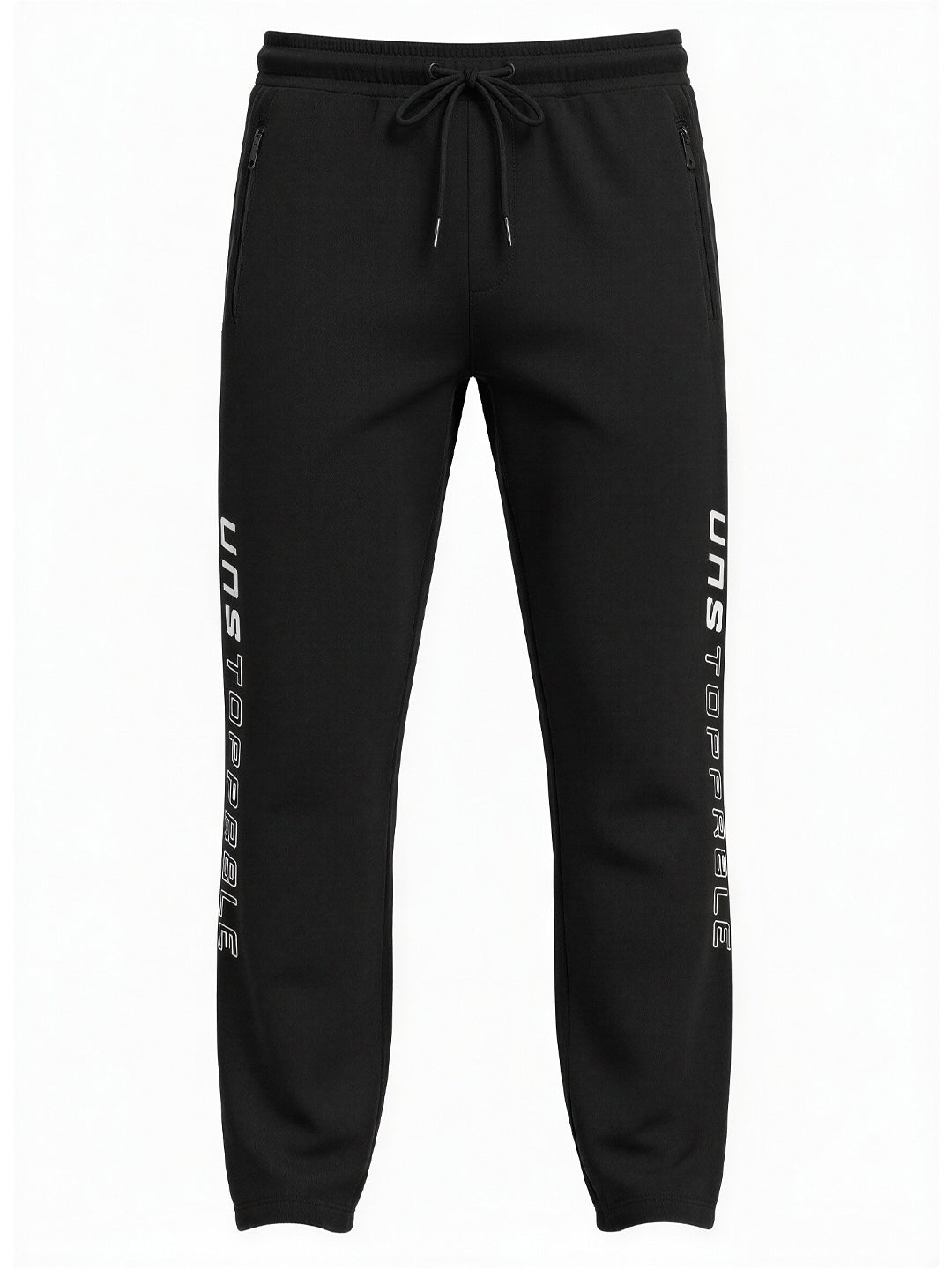 Black Graphic Print Track Pants