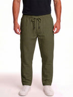 Olive Relaxed Drawstring Trousers
